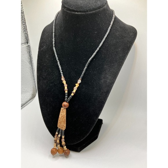 Homemade Wood Boho Dangle Necklace! - Picture 3 of 5